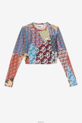 FILA Danmark - birdy langærmet top ocean/gul/hvid fila V4N06V1379