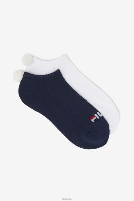 FILA Danmark - dame tennis pom pom sok 2-pack fila navy V4N06V1082