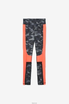 FILA Danmark - forza farve blokeret legging fila mørk camo/koral/sort V4N06V1976
