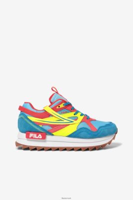 FILA Danmark - kvinders sandenal orbit fila bluefish/gul/ildkoral V4N06V1304