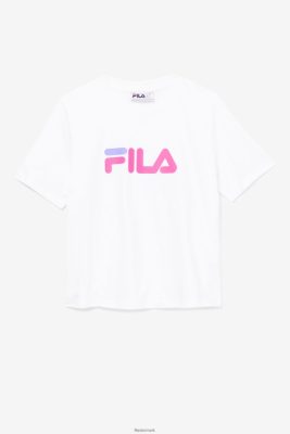 FILA Danmark - miss eagle t-shirt hvid/pink glød/lilla hebe fila V4N06V1409