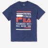 FILA Danmark - original fitness t-shirt marineblå/rød/hvid fila V4N06V353