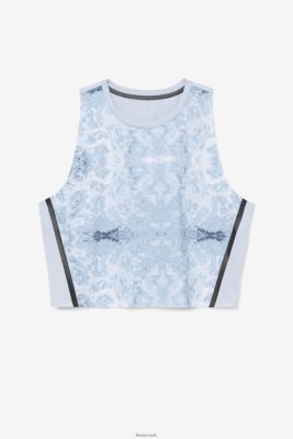 FILA Danmark - uplift atletisk crop top fila blå tåge/sort V4N06V1934