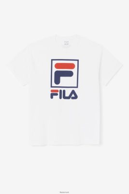 FILA Sandaler - hvid/marineblå/rød fila stablet t-shirt V4N06V303