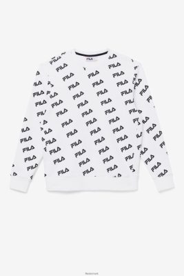 FILA Sandaler - hvid/sort diagonal logo crew fila V4N06V468
