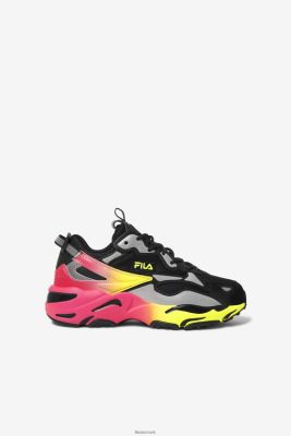 FILA Sko - fila sort/gul/dyb pink store børns ray tracer apex V4N06V2158